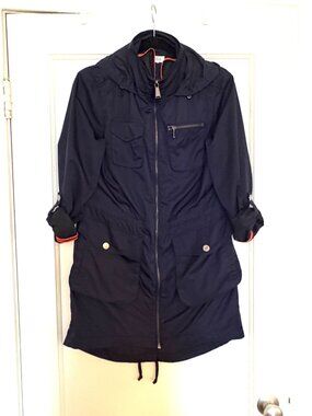 Barneys New York - Navy + Orange Lightweight Windbreaker Parka Jacket